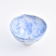 画像2: やよい花 茶碗 ブルー (2)