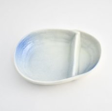画像1: やっこ皿 （ブルー吹） (1)